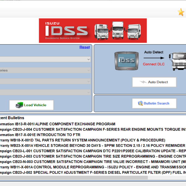 The Isuzu US IDSS Diagnostic Software 2024 is a comprehensive tool designed for the maintenance and diagnosis of Isuzu vehicles. This software combines advanced functionality with user-friendly features that cater to automotive technicians and workshops. The updated version enhances diagnostic capabilities, covering a wide range of Isuzu models. It also provides essential support tools, making it a vital resource for ensuring efficient vehicle service and repair.