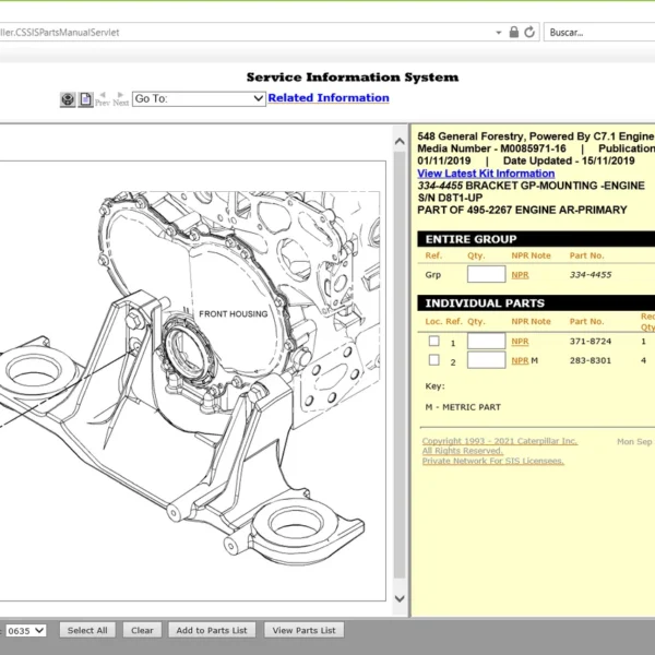 CAT SIS Caterpillar 2021 is an essential tool for maintenance and repair in the heavy machinery sector. It provides vital information on parts and services for all Caterpillar equipment. This system enhances efficiency and accuracy for technicians and engineers. It features a comprehensive parts catalog, service manuals, and wiring diagrams to facilitate troubleshooting.